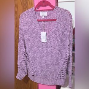 Cut Out Long Sleeve Lilac Sweater.NWT. XS. Brand-Absolutely Creative Worldwide